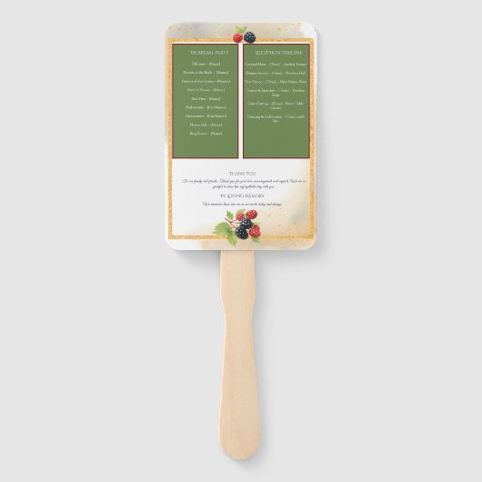 Éventail Rustique Romantique Automne Berry Wedding Programm (Dos)