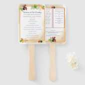 Éventail Rustique Romantique Automne Berry Wedding Programm (Devant et derrière)