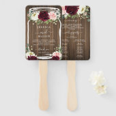 Éventail Rustique Romantique Verdure Mason Jar Programme de (Devant et derrière)