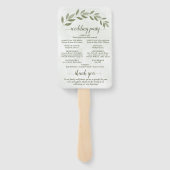 Éventail Rustique Sage Green Feuilles Élégant programme de  (Dos)