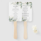 Éventail Rustique Sage Green Programmes de mariage d'or feu (Devant et derrière)