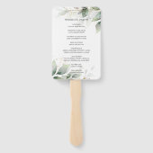Éventail Rustique Sage Green Programmes de mariage d'or feu (Dos)