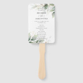 Éventail Rustique Sage Green Programmes de mariage d'or feu (Devant)