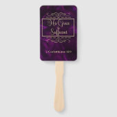 Éventail Sa grâce (violet profond) (Devant)