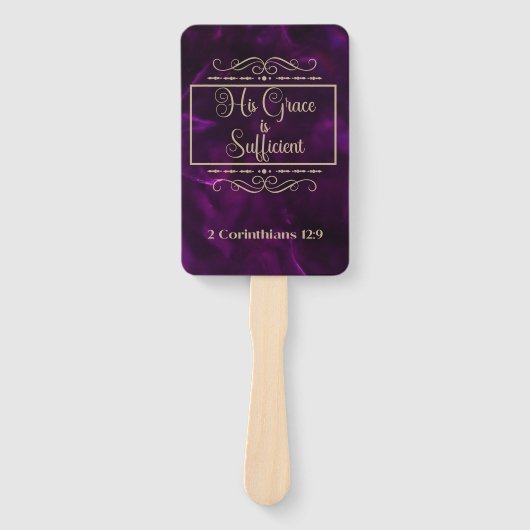 Éventail Sa grâce (violet profond) (Devant)