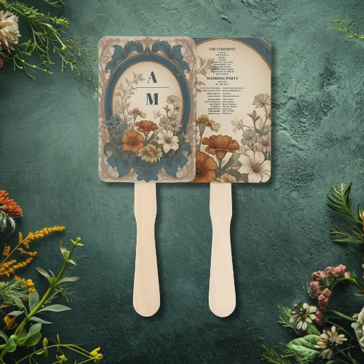 Éventail Sage Green Art Nouveau Alphonse Mucha Mariage