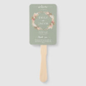 Éventail Sage Green Boho Floral Mariage (Devant)