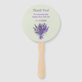 Éventail Sage Green Bow Floral Lavender Fête des mariées (Dos)