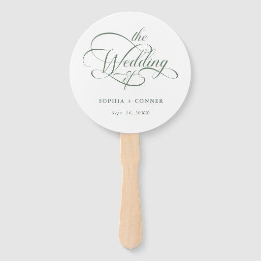 Éventail Sage Green Delicate Elegant Wedding Timeline (Devant)