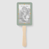 Éventail Sage Green Photo moderne Gold Heart Wedding Progra (Dos)