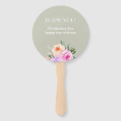 Éventail Sage Green Roses lumineux rose Fête des mariées fl (Dos)