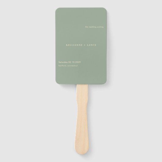 Éventail Sage Green Simple Modern Wedding Program (Devant)