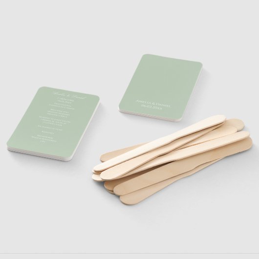 Éventail Sage Green Wedding Ceremony Program (Non-assemblé)