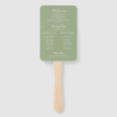 Éventail Sage Green & White Monogram Crest Wedding Program (Dos)