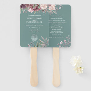 Éventail Sage Rustique Boho Dusty Rose Fleurs Mariage