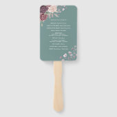 Éventail Sage Rustique Boho Dusty Rose Fleurs Mariage (Dos)