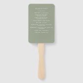 Éventail Sage vert botanique rustique élégant moderne (Dos)