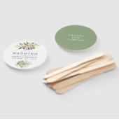 Éventail Sage Vert et Blanc Floral Mariage Favoriser (Non-assemblé)