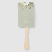 Éventail Sage vert et blanc | Mariage d'aquarelle florale (Devant)