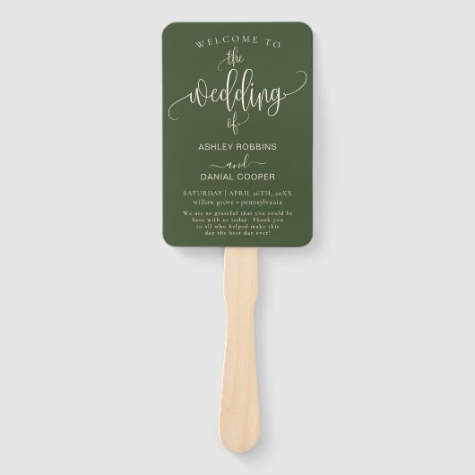 Éventail Sage Vert minimal Nous faisons Mariage Programme (Devant)