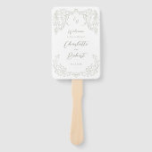 Éventail Sage Vintage Flourish Monogramme Programme de mari (Devant)
