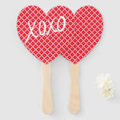 Éventail Saint Valentin XOXO (Devant et derrière)