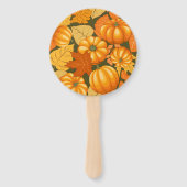 Éventail Saison d'automne Halloween Citrouille Motif (Devant)