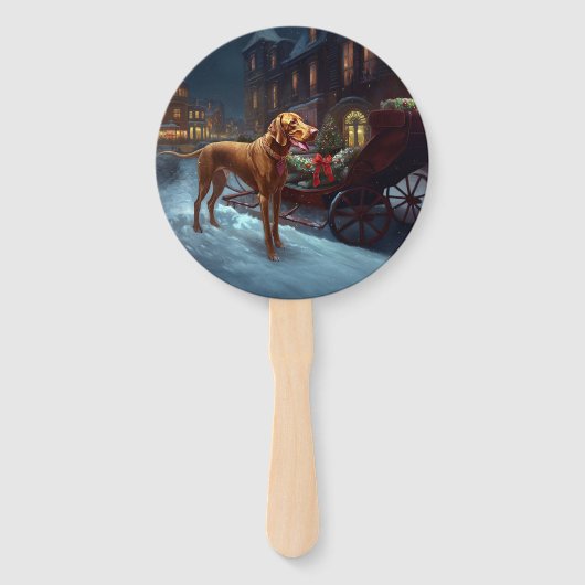 Éventail Saison de Noël de Vizsla (Devant)