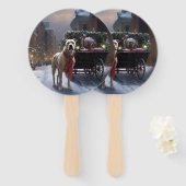 Éventail Saison de Noël du American Staffordshire (Devant et derrière)