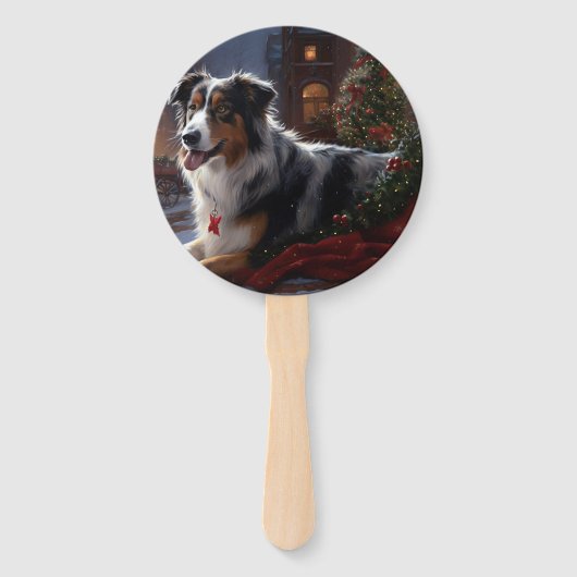 Éventail Saison de Noël du berger australien (Dos)