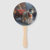 Éventail Saison de Noël du Malamute de l'Alaska (Devant)