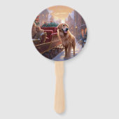 Éventail Saison de Noël Golden Retriever (Devant)