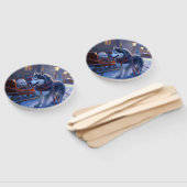 Éventail Saison de Noël Sibérienne Husky (Non-assemblé)