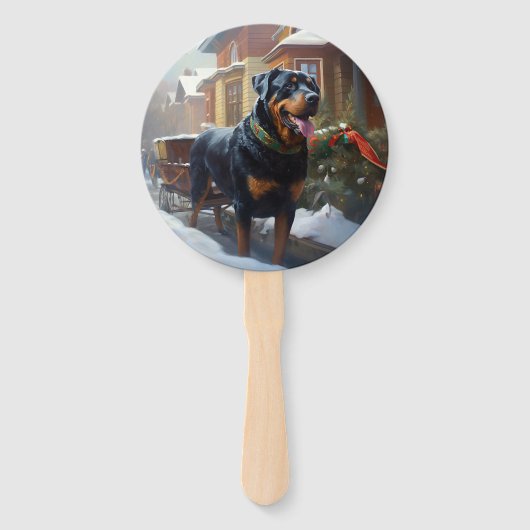 Éventail Saison festive de Noël de Rottweiler (Devant)