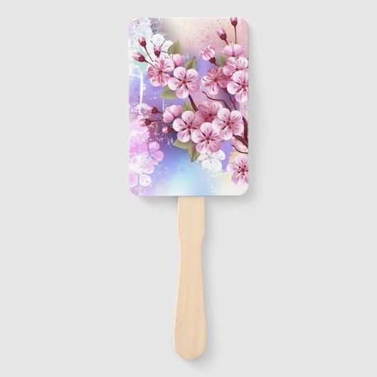 Éventail Sakura rose sur la peinture Arrière - plan (Devant)