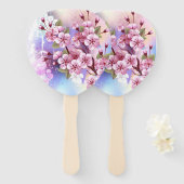 Éventail Sakura rose sur la peinture Arrière - plan (Devant et derrière)