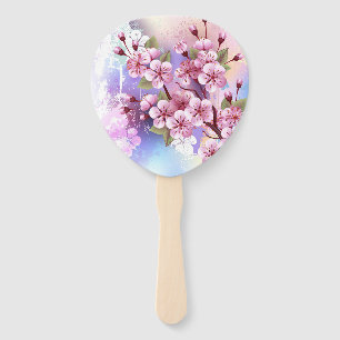 Éventail Sakura rose sur la peinture Arrière - plan