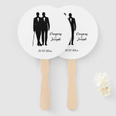 Éventail Salles de Mariage gay avec nom et date (Devant et derrière)