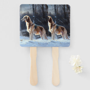 Éventail Saluki Laisser neiger Noël