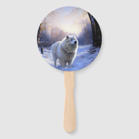 Éventail Samoyed Let It Snow Christmas (Dos)