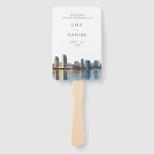 Éventail San Diego Skyline Watercolor Wedding Program (Devant)