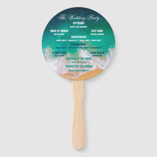 Éventail Sandy Beach Ocean Waves Mariage (Dos)