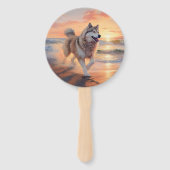 Éventail Sandy Paws Alaskan Malamute Chien sur le coucher d (Dos)