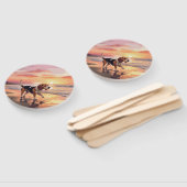 Éventail Sandy Paws Chien Beagle sur le coucher du soleil d (Non-assemblé)