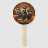 Éventail Schnauzer Chiot Automne Citrouille de plaisir (Dos)