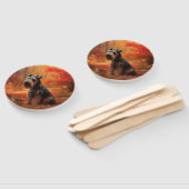 Éventail Schnauzer en automne Leaves Fall Inspire (Non-assemblé)