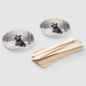 Éventail Schnauzer Miniature Laisser neiger Noël