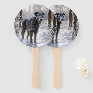 Éventail Scottish Deerhound Laissez-le neiger Noël