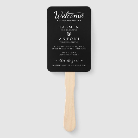 Éventail Script Black | Wedding (Devant)