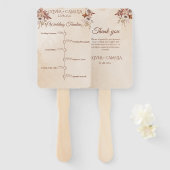 Éventail Script classique BOHO Programme de mariage et chro (Devant et derrière)